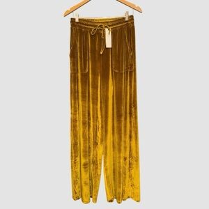 Three Bird Nest Gold Velvet Pants